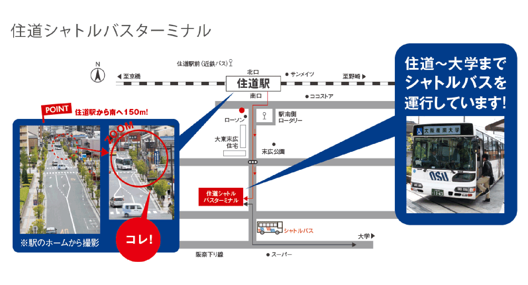 シャトルバスでお越しの方