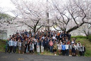 恒例　桜の木の下での記念撮影